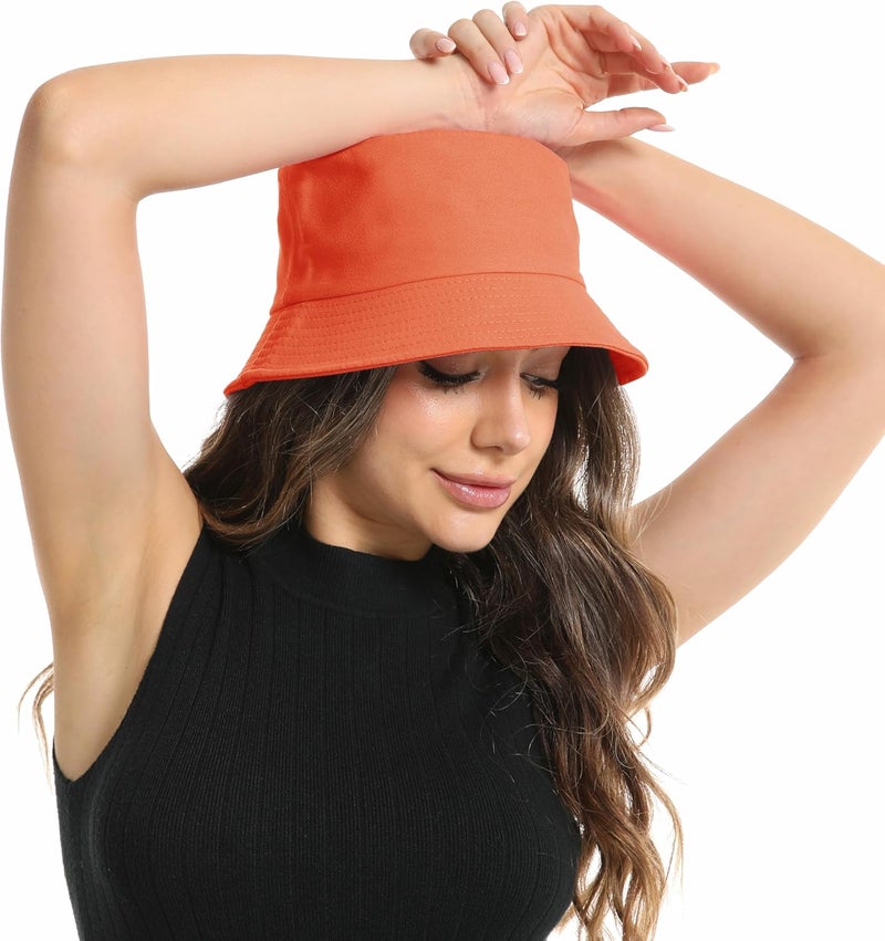 Wheebo Solid Color Bucket Hat for Women Summer Beach Fishmen Hat for Lady Adult Unisex Cotton Cap…… - Image 3